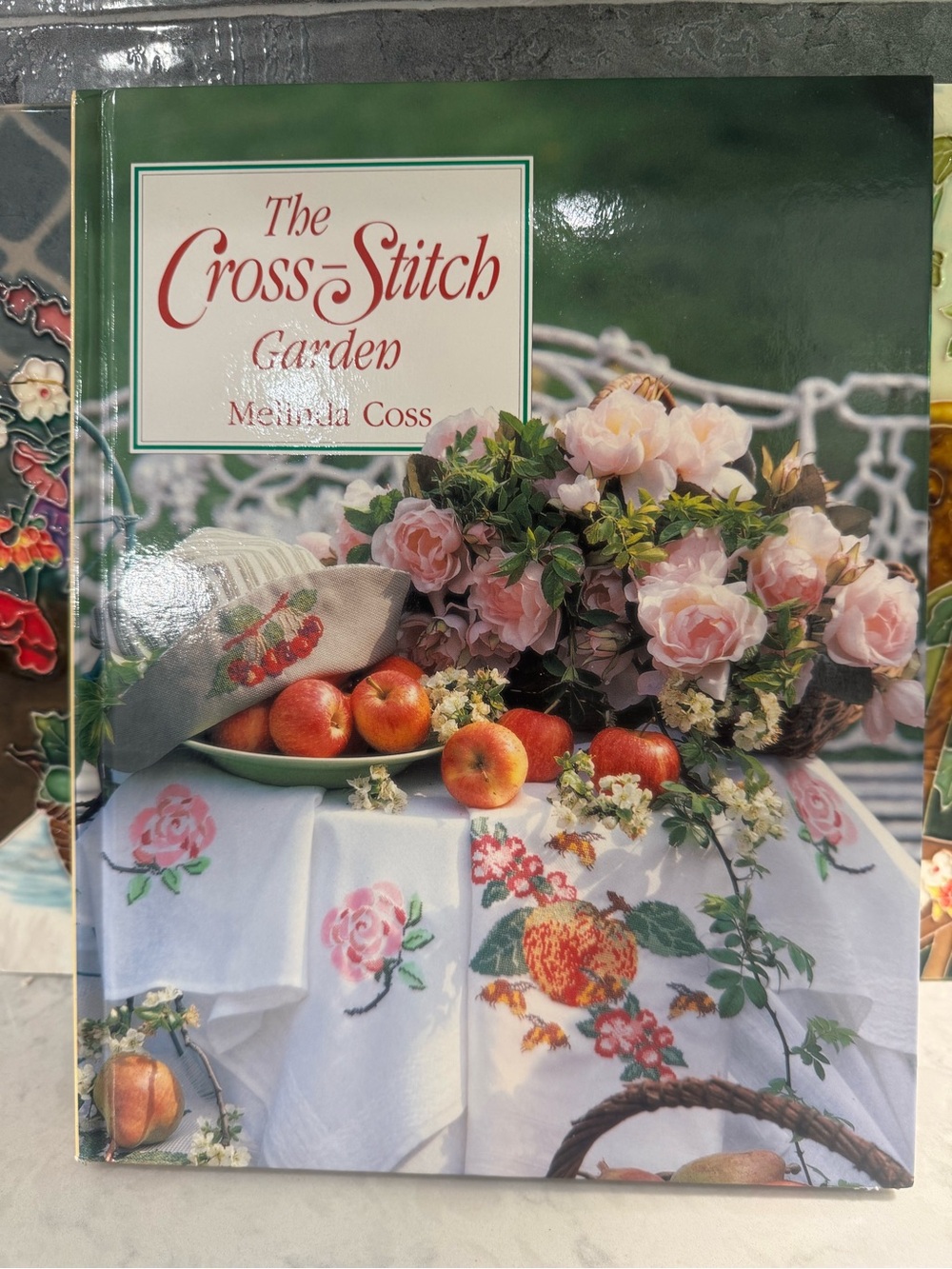 1995 Cross Stitch Garden Hardcover Book Botanical Craft Cottagecore